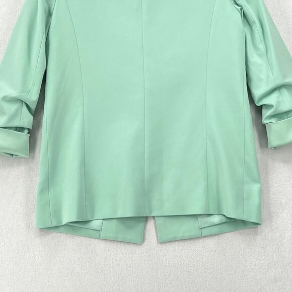 ALICE AND OLIVIA Denny Notch Collar Roll Cuff Blazer Womens Small Mint Green - Picture 10 of 16